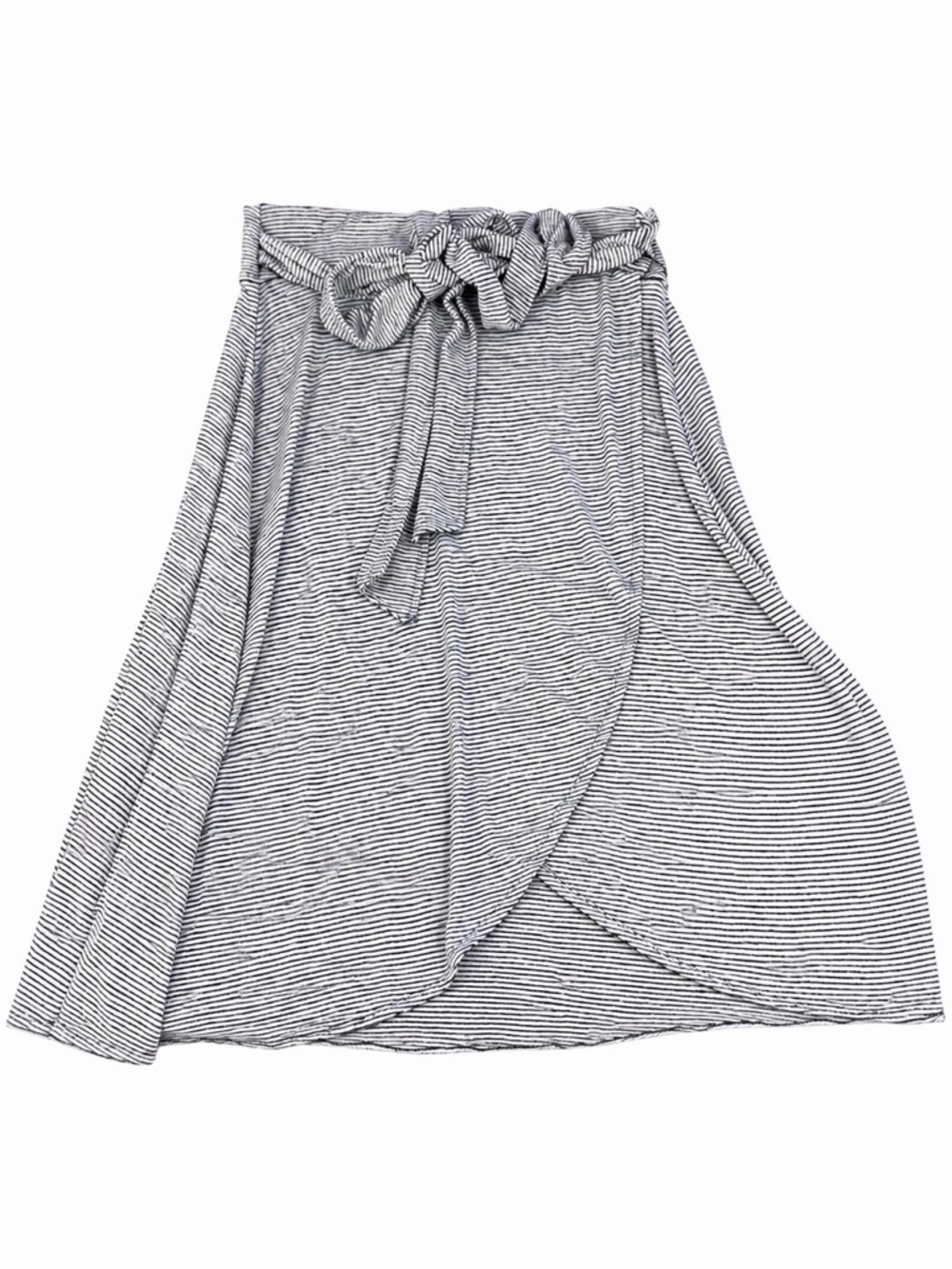 GAP Women’s Grey Stripe Long Wrap Skirt with Waist Tie